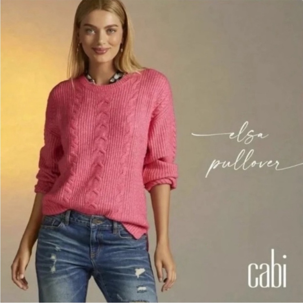 🌸 Pretty Cabi Elsa Style 4245 cable knit sweater XS